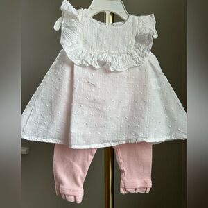 Starting Out White Top with Pink Leggings